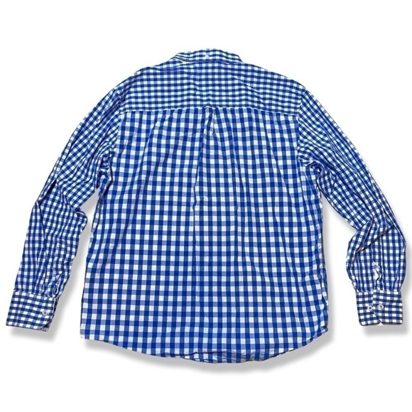 ⭐️BEN SHERMAN Blue Gingham Union Fit Long Sleeved Button Down Shirt - Picture 2 of 5